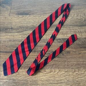 Bert Pulitzer Classic Red & Navy Striped Silk Tie